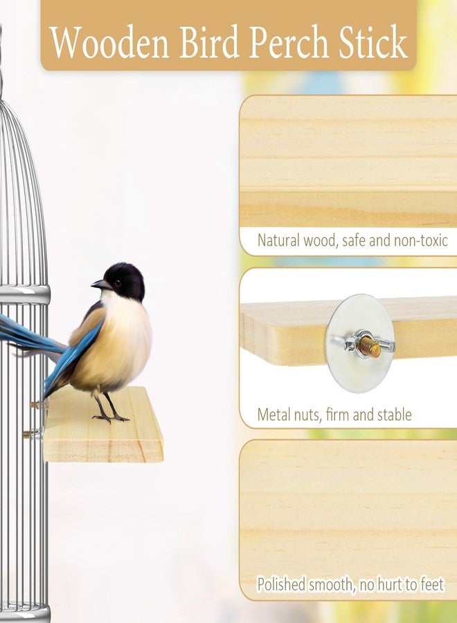 Zelphvt Wooden Parrot Perch Corner Bird Perch Platform Flat Stand 7.48 × 3.93 Inches Wood Perch Birds Platform Parrot Stand for Bird Cages Corner Shelf for Parakeet Cockatiel Lovebird Rat Hamster - Image 3